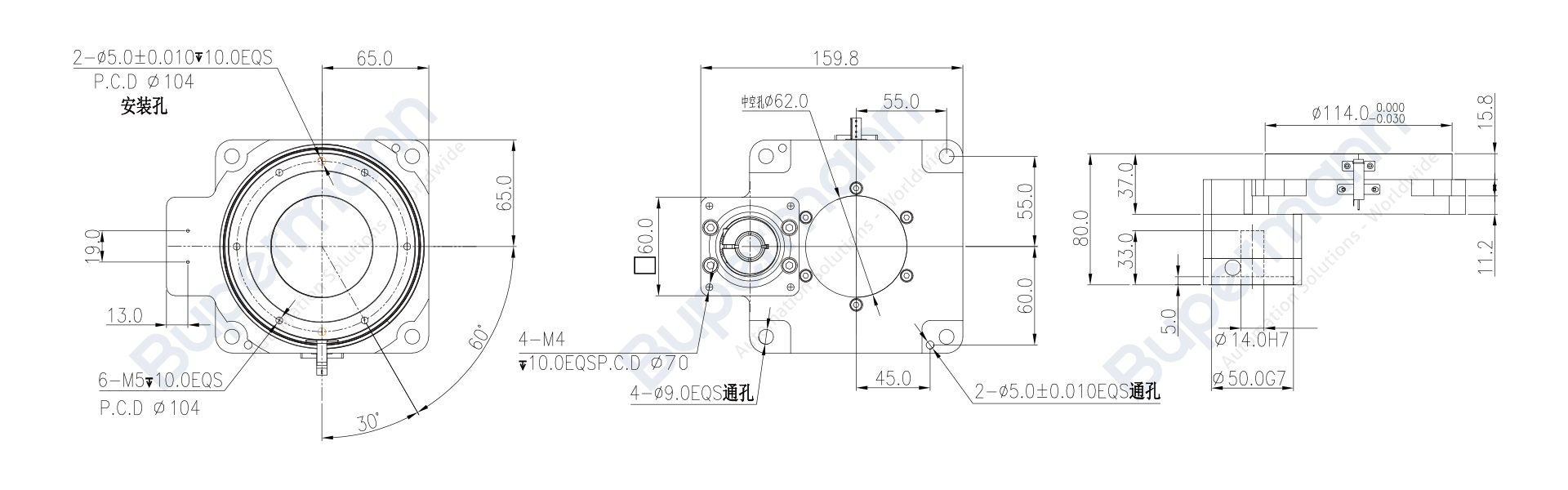 BPHP135中空旋转平台安装图纸.png BPHP135中空旋转平台安装图纸.png